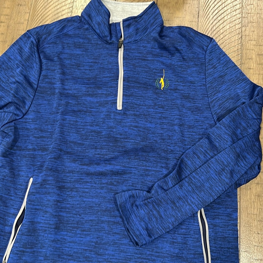 Nicklaus Men’s 1/4 Zip Heather Blue. Size Small